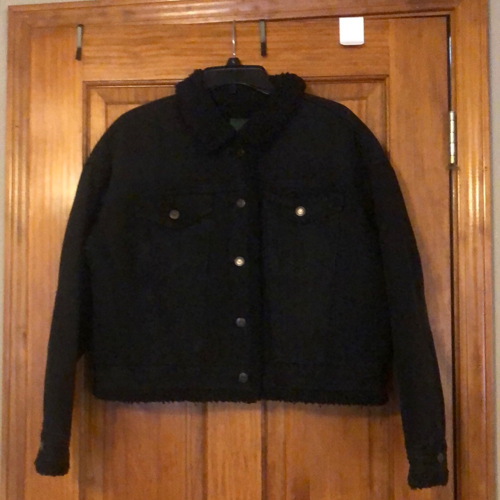 Sherpa-lined Black Coat.